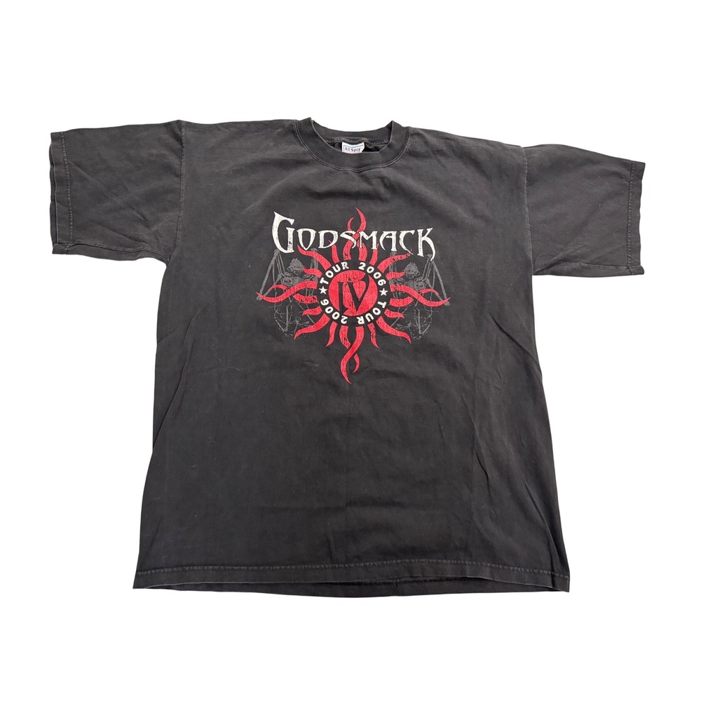 All Sport Godsmack IV Tour 2006 T-Shirt Mens XL Black Band Tee Graphic